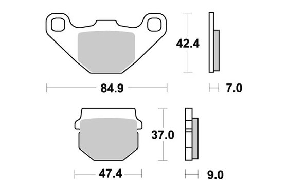 TPH 50 (2006 - 2014) brakepads ceramic (544hf) | SBS