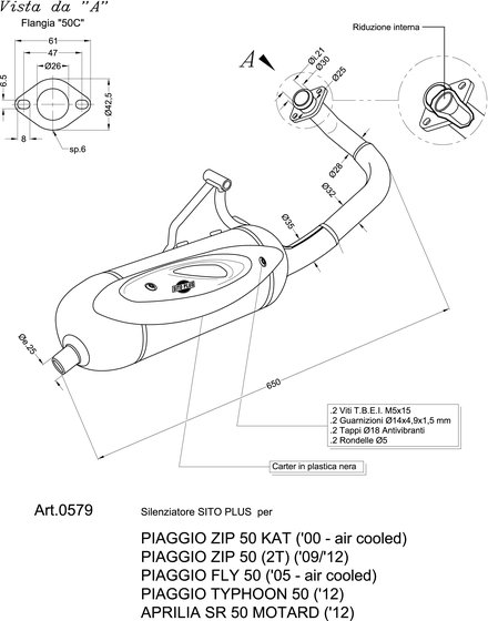 ZIP 50 2T (2011 - 2016) sitoplus exhaust for aprilia | SITO