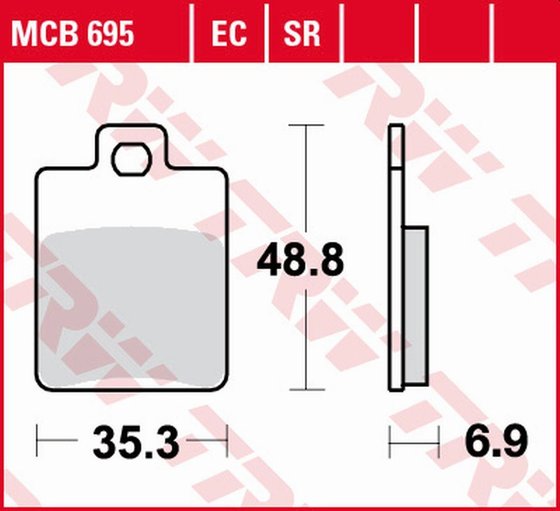 ZIP 100 (2006 - 2010) organic brake pad for scooter - 125 | TRW