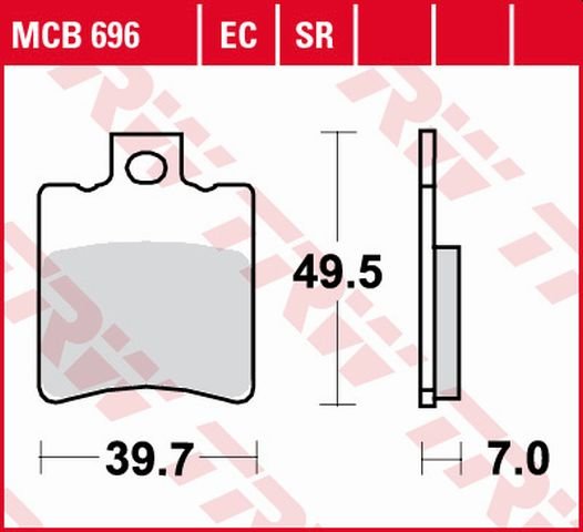 TYPHOON 125 4T (1996 - 1999) organic brake pad for scooter - 125 | TRW